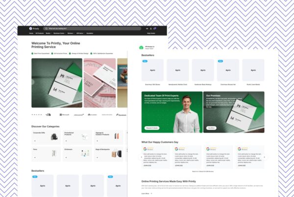 HelloPrint Master Clone – Complete WordPress Print-Shop Website Template (Elementor Pro + Aprin Theme)