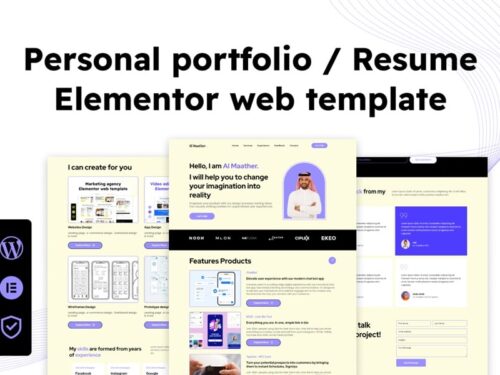 Portfolio / Resume Elementor Web template