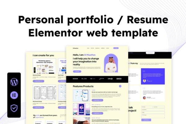Portfolio / Resume Elementor Web template