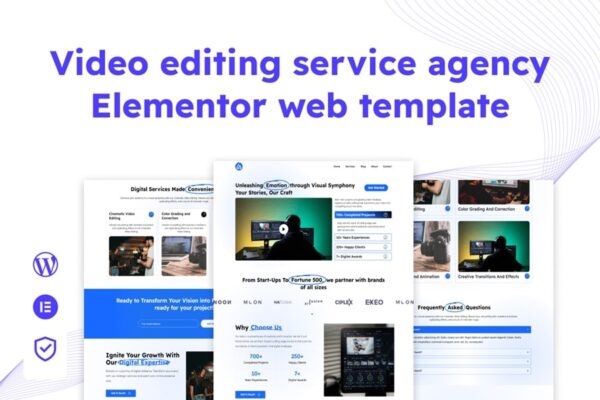 Video editing service elementor template